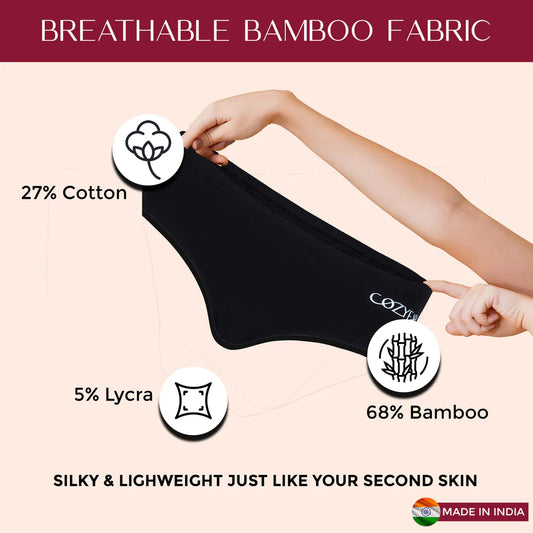 CozyFab Bamboo Cotton Hipster Combo of 5 (XL Size)