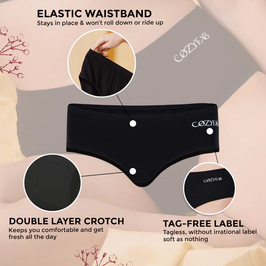 CozyFab Bamboo Cotton Hipster Combo of 5 (XL Size)