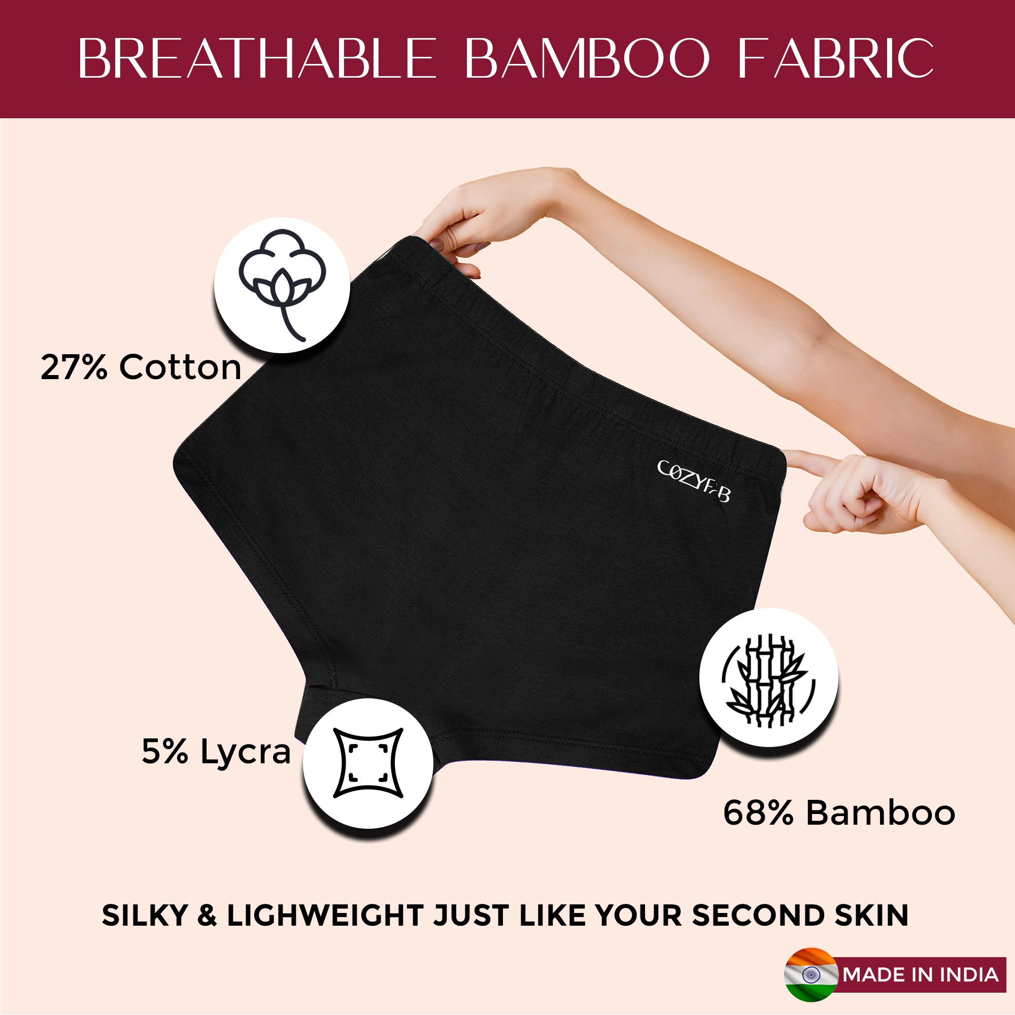 CozyFab Bamboo Cotton Boyshorts